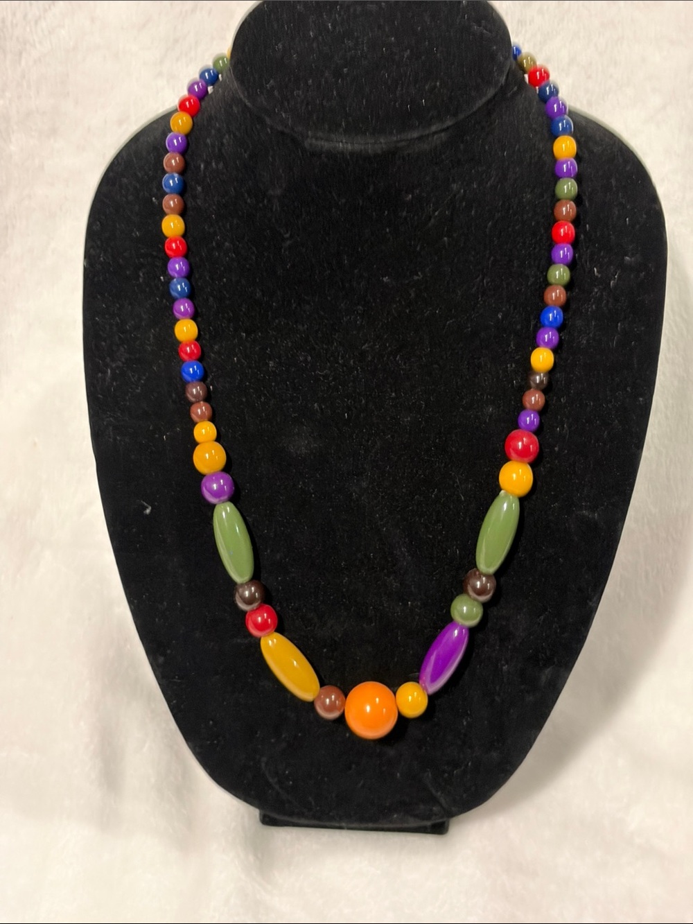 Colorful Plastic Bead Necklace -